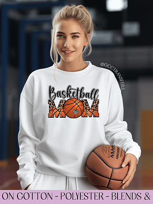 Basketball Mom Leopard - Full Color DTF Transfer
