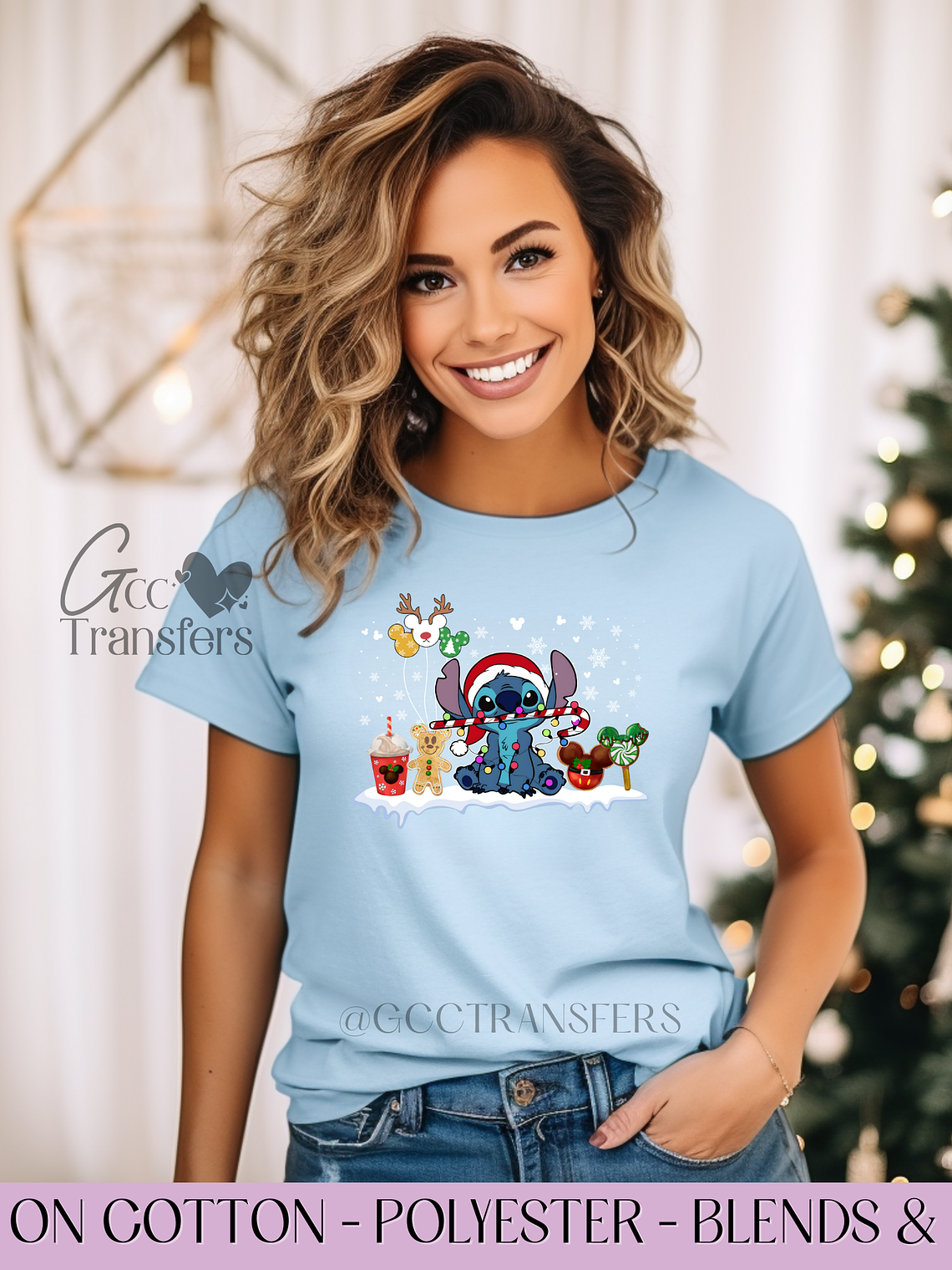 Xmas Snowing Alien  - Full Color DTF Transfer 1