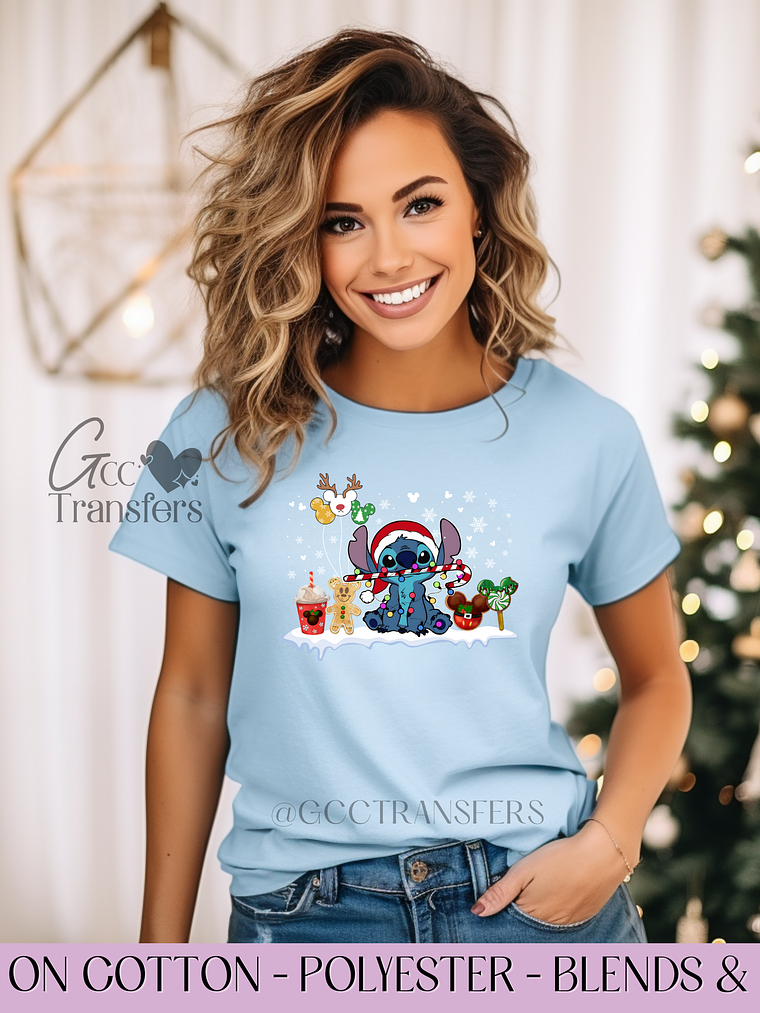 Xmas Snowing Alien  - Full Color DTF Transfer 1