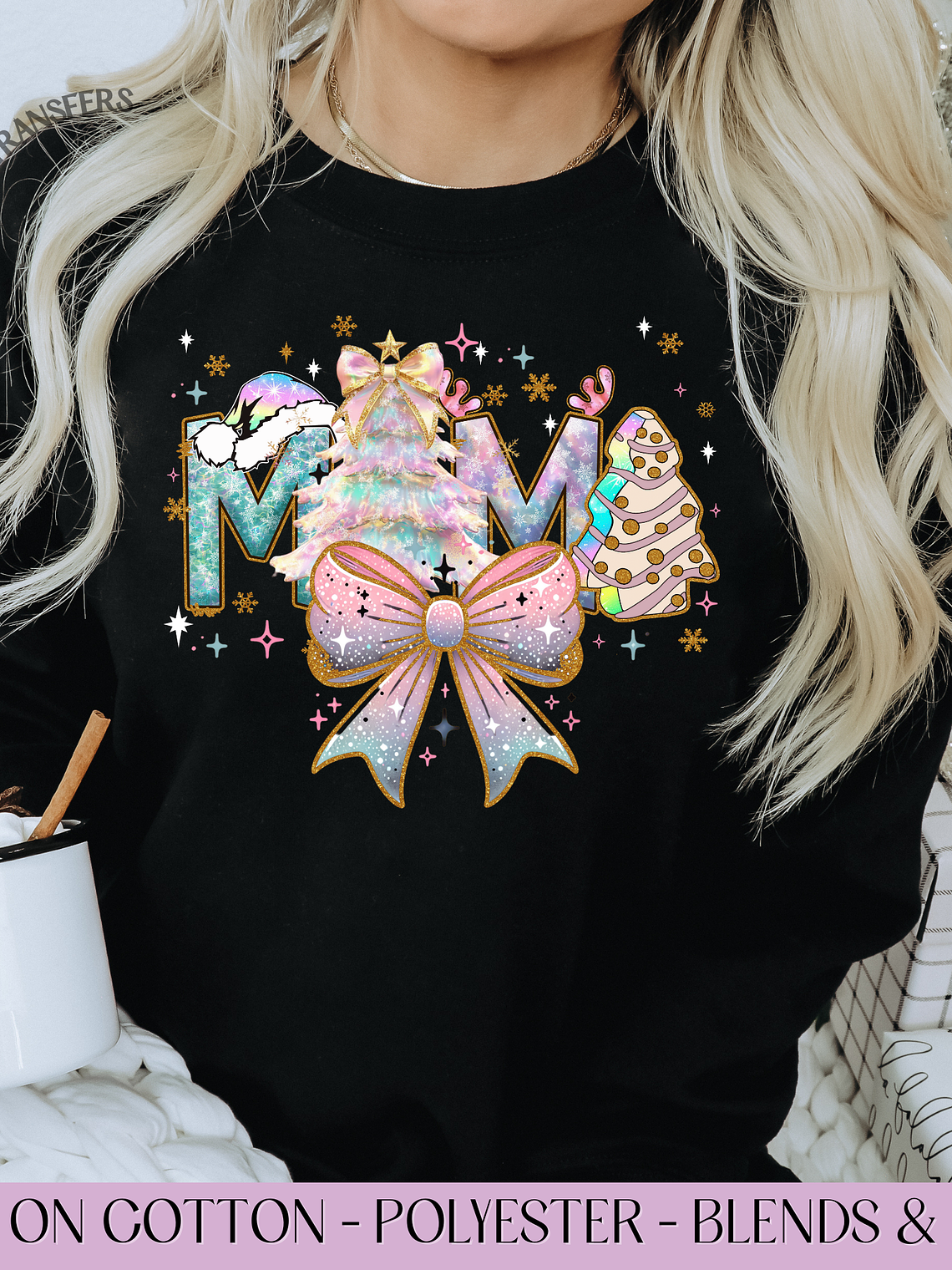 Coquette Christmas Mama - Full Color DTF Transfer 1