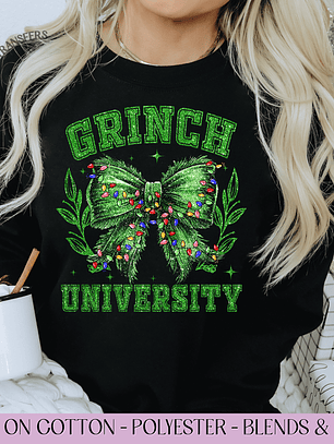Grinch University Bow - Full Color DTF Transfer