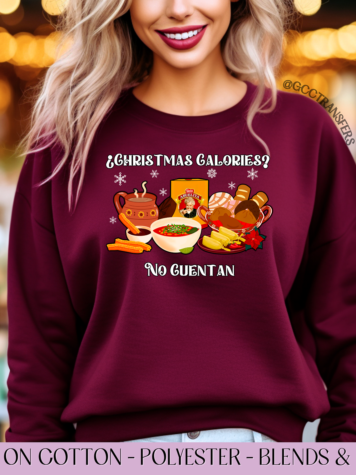 Christmas Calories No Cuentan - Full Color DTF Transfer 1