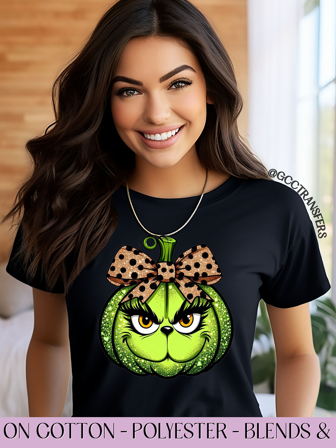 Grinch Pumpkin Coquette Leopard  - Full Color DTF Transfer 1