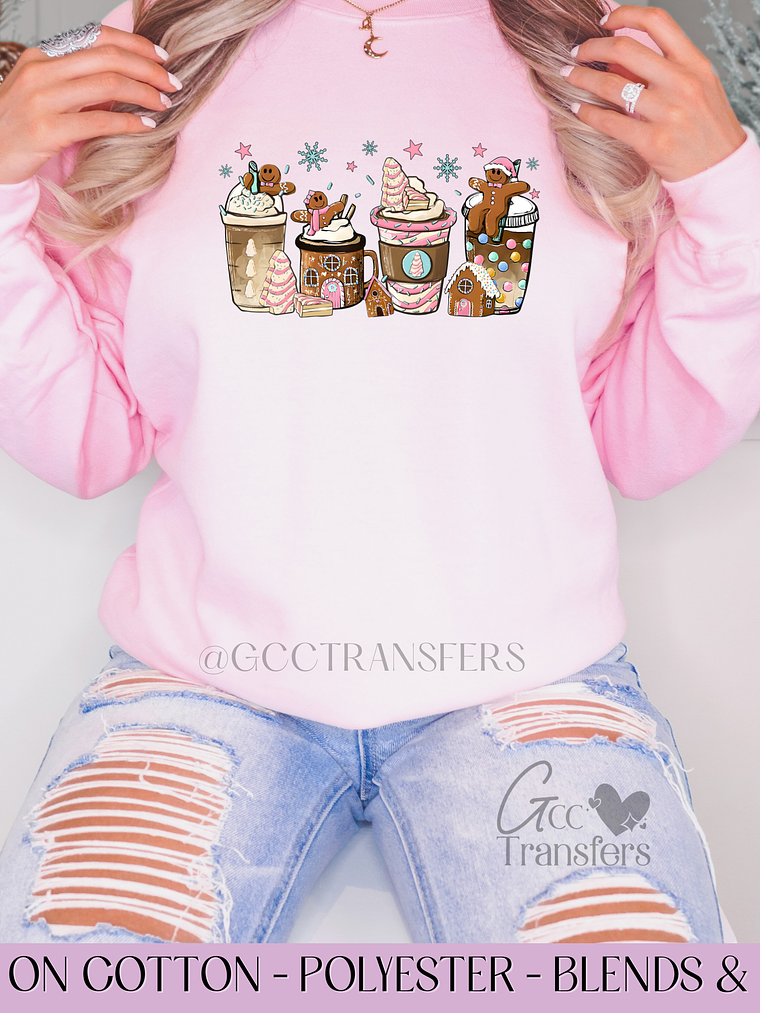 Gingerbread Christmas Coffee - Full Color DTF Transfer 1