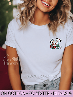 Merry Christmas Mouse (Pocket Size) - Full Color DTF Transfer