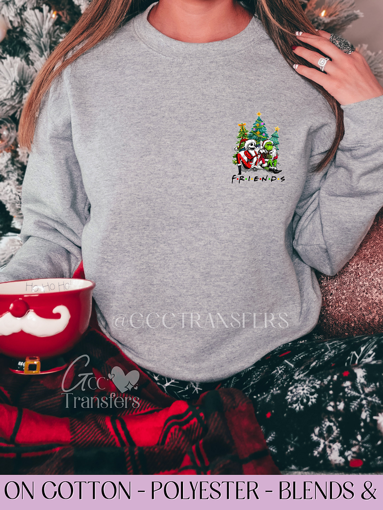 Jack & Grinch Friends (Pocket Size) - Full Color DTF Transfer 1