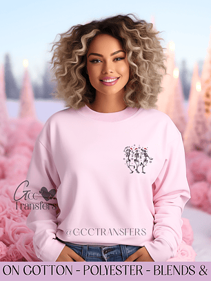 Dancing Skeletons (Pocket Size) - Full Color DTF Transfer