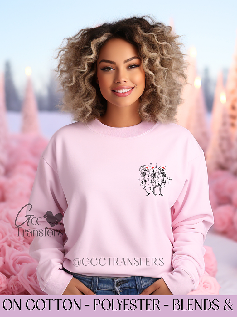 Dancing Skeletons (Pocket Size) - Full Color DTF Transfer 1