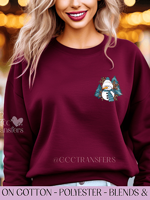 Blue Snowman (Pocket Size) - Full Color DTF Transfer