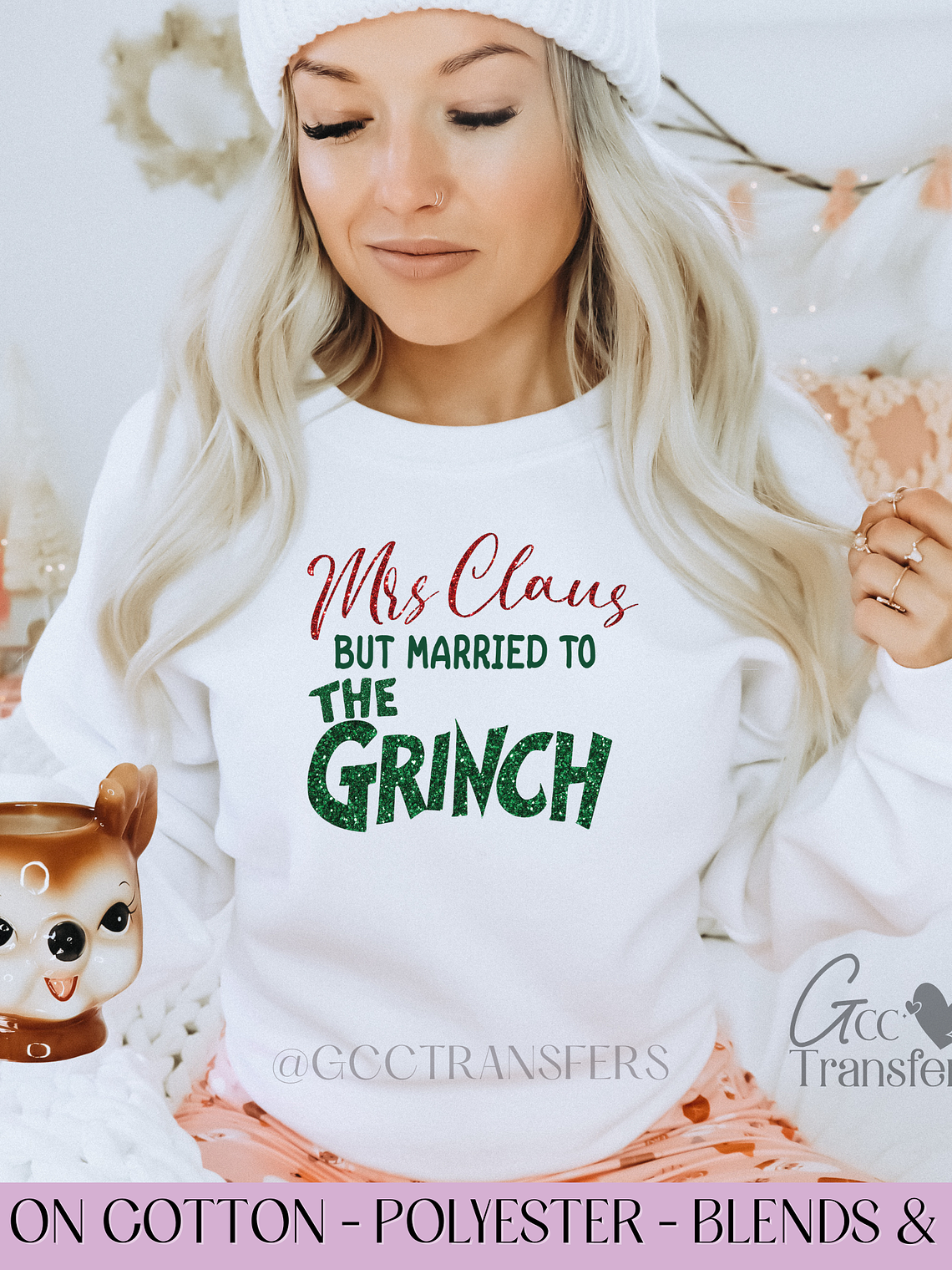 Mrs Claus but Married The Grinch - Full Color DTF Transfer 1