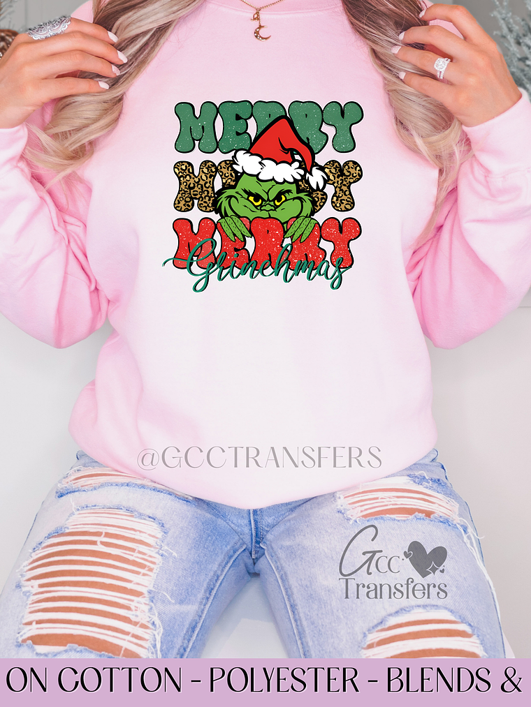 Merry X3 Grinchmas - Full Color DTF Transfer 1