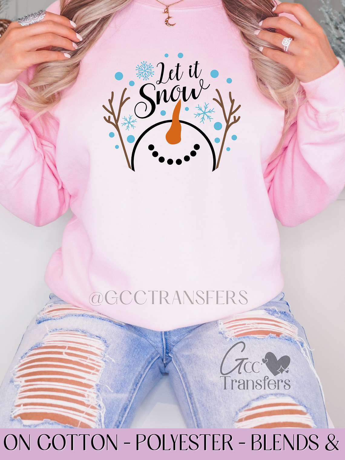 Let it Snow Snowman - Full Color DTF Transfer 1