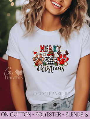 Merry Paws Christmas - Full Color DTF Transfer