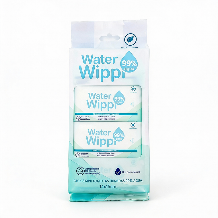 Toallitas Húmedas Wippi 99% 💧Water 64 unid. 🌿Biodegradables 1