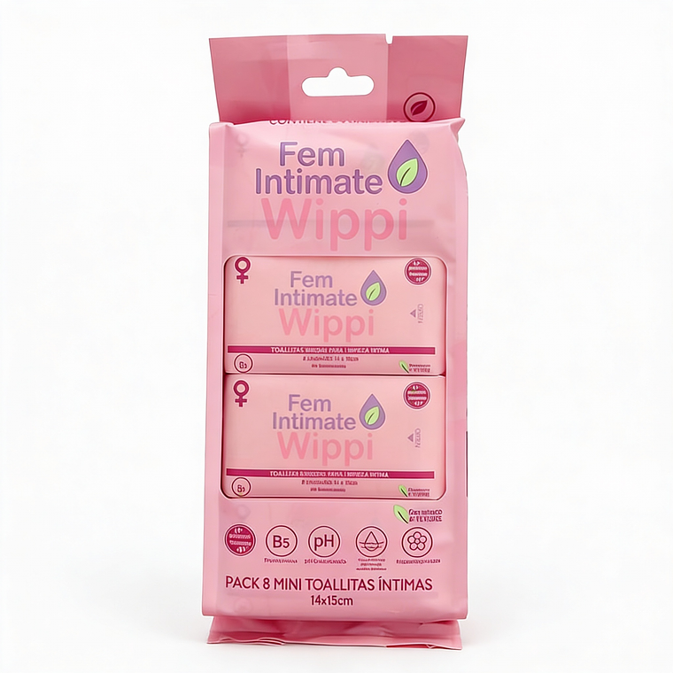 Toallitas Húmedas Wippi 🌸Fem 64 unid.🌿Biodegradables 1