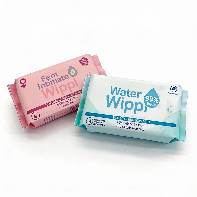 Bipack 🌸Fem + 💧Water. Toallitas Húmedas 🌿Biodegradables 1