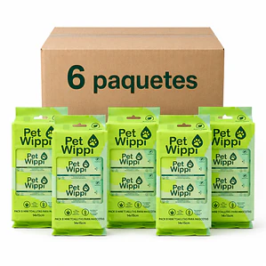 Caja 6 Toallitas Húmedas Wippi 🐾Pet 6x64 unid.🌿Bio