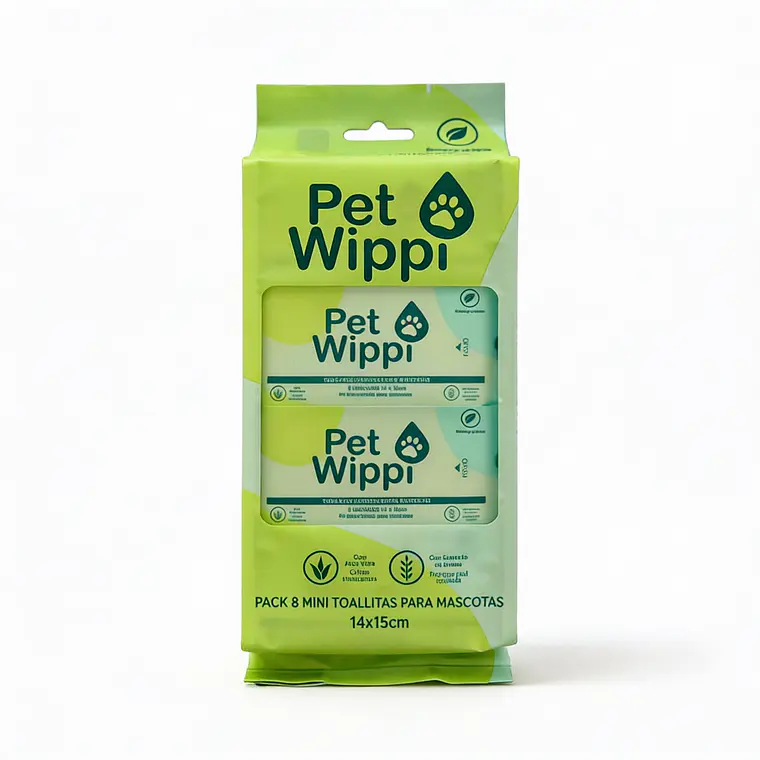 Caja 32 Toallitas Húmedas Wippi 🐾Pet 32x64 unid.🌿Bio 2