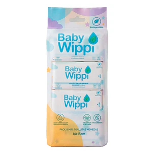 Mini Toallitas Húmedas Wippi 🍼Baby 64 unid.🌿Biodegradables