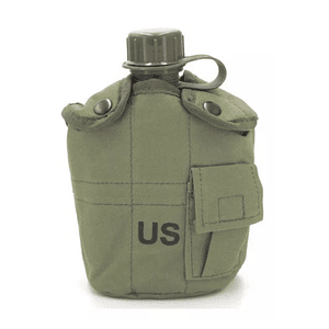 Cantimplora Estilo Militar Incluye Funda Vaso De Aluminio.