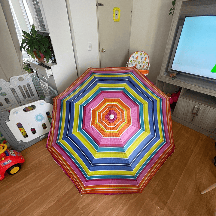 Sombrilla Playa Jardín Exterior Sol/lluvia Tubo Zincado 2