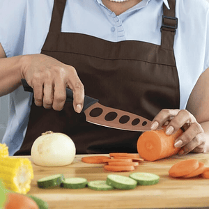 Set Dos Cuchillos de cocina Recubrimiento cobre y acero Inox