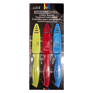 Juego Set Cuchillos Cocina Colores X 3 Unidades