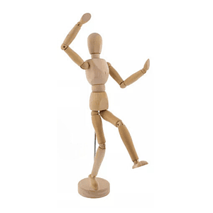 Maniquí Articulado de Madera Muñeco con Base Flexible