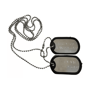 Placa Identificación Militar Grabado Pantograf + Silenciador