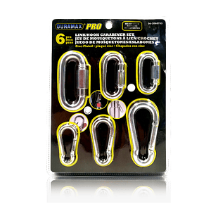 Juego De Mosquetones Multiusos Tamaños Rosca Resorte