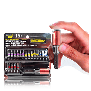 Juego de Destornilladores Set 19 Puntas Piezas