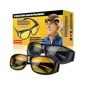 Gafas Hd Visión Nocturna 2 En 1 Lentes Para Día Y La Noche