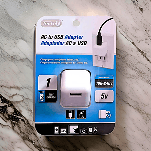 Adaptador Voltaje De Entrada: 100-240v Ac Salida Usb 5v Y 1a