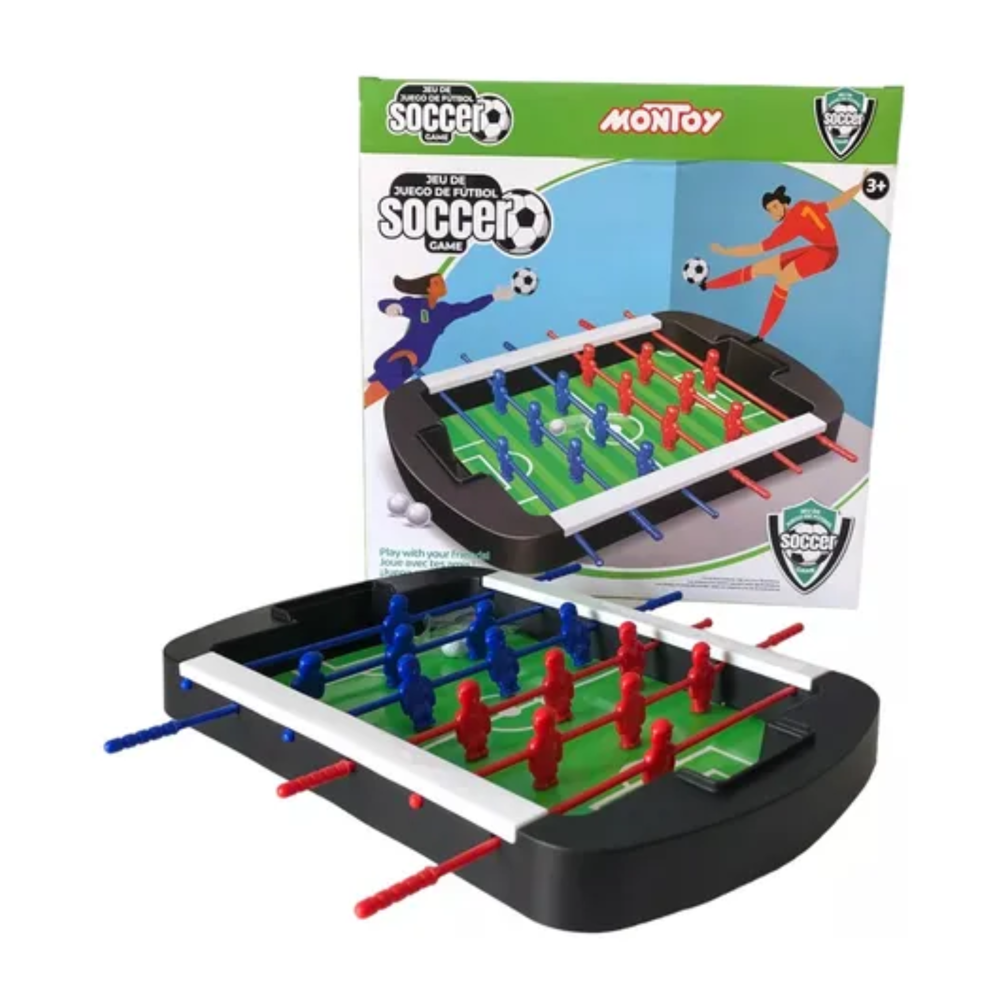 Juego De Mesa De Fútbol Para Niños Con 6 Pelotas Y Rociador De Agua – Futbolín Portátil Para Familia, Adultos Y Niños – Regalo Divertido Y Educativo