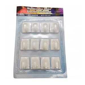 Set de 12 Ganchos Adhesivo Multiusos Ropa