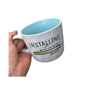Taza  de Ceramica Barra de carga Diseño Paciencia      