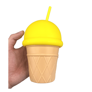 Vaso Diseño Cono de Helado con Sorbete