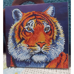 Lienzo pintura con diamantes Diseño Tigre 30 x 30 cm