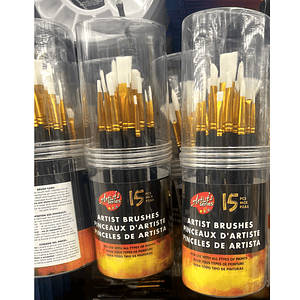Set de 15 pinceles mixtos para artista 
