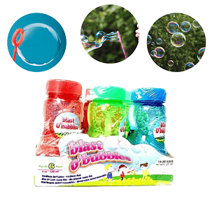 Pack de 6 Botellas de Liquido para burbujas de 120 ml