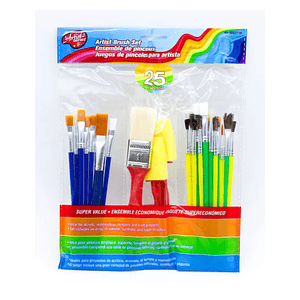 Set de 25 Pinceles Brochas y Esponjas Multiusos