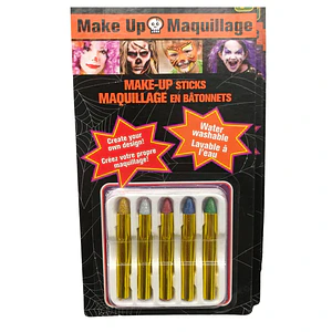 Set de Maquillaje 5 pinturas Brillantes Disfraz Halloween