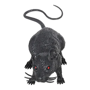 Rata de plástico decorativa para Halloween Ojos Rojos