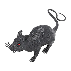 Rata de plástico decorativa para Halloween Ojos Rojos