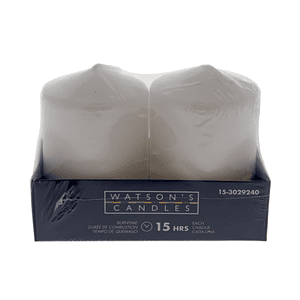 Set de 2 Velas Blancas de 15 horas de Duración Multiusos 