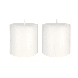 Set de 2 Velas Blancas de 15 horas de Duración Multiusos 