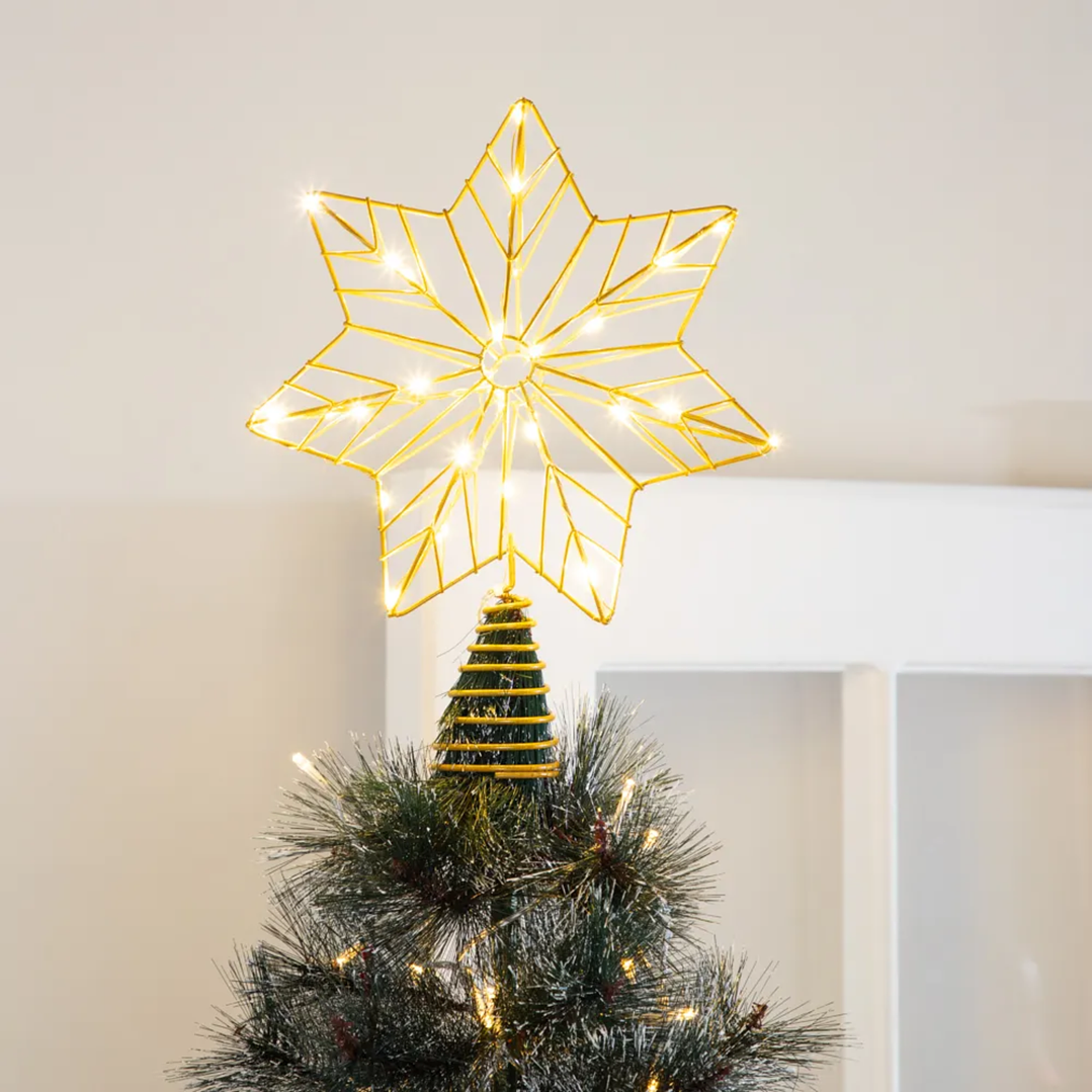 Punta de Árbol Estrella con Luz LED Navideña  2