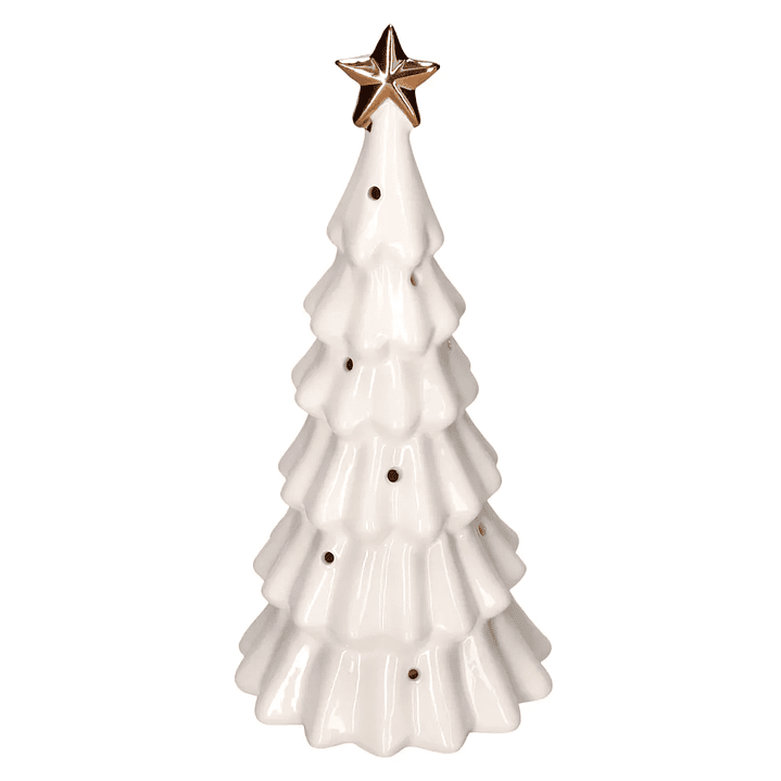 Adorno de Cerámica Árbol Navideño con Luz LED 1