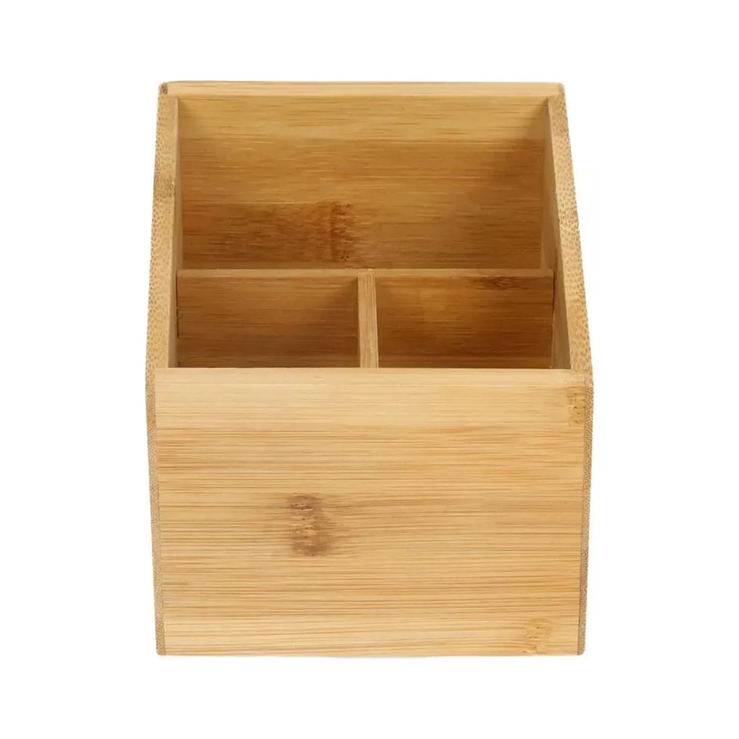 Caja Organizadora Escritorio  Madera 4 Compartimientos 2
