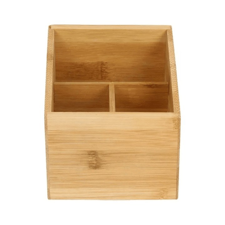 Caja Organizadora Escritorio  Madera 4 Compartimientos 2